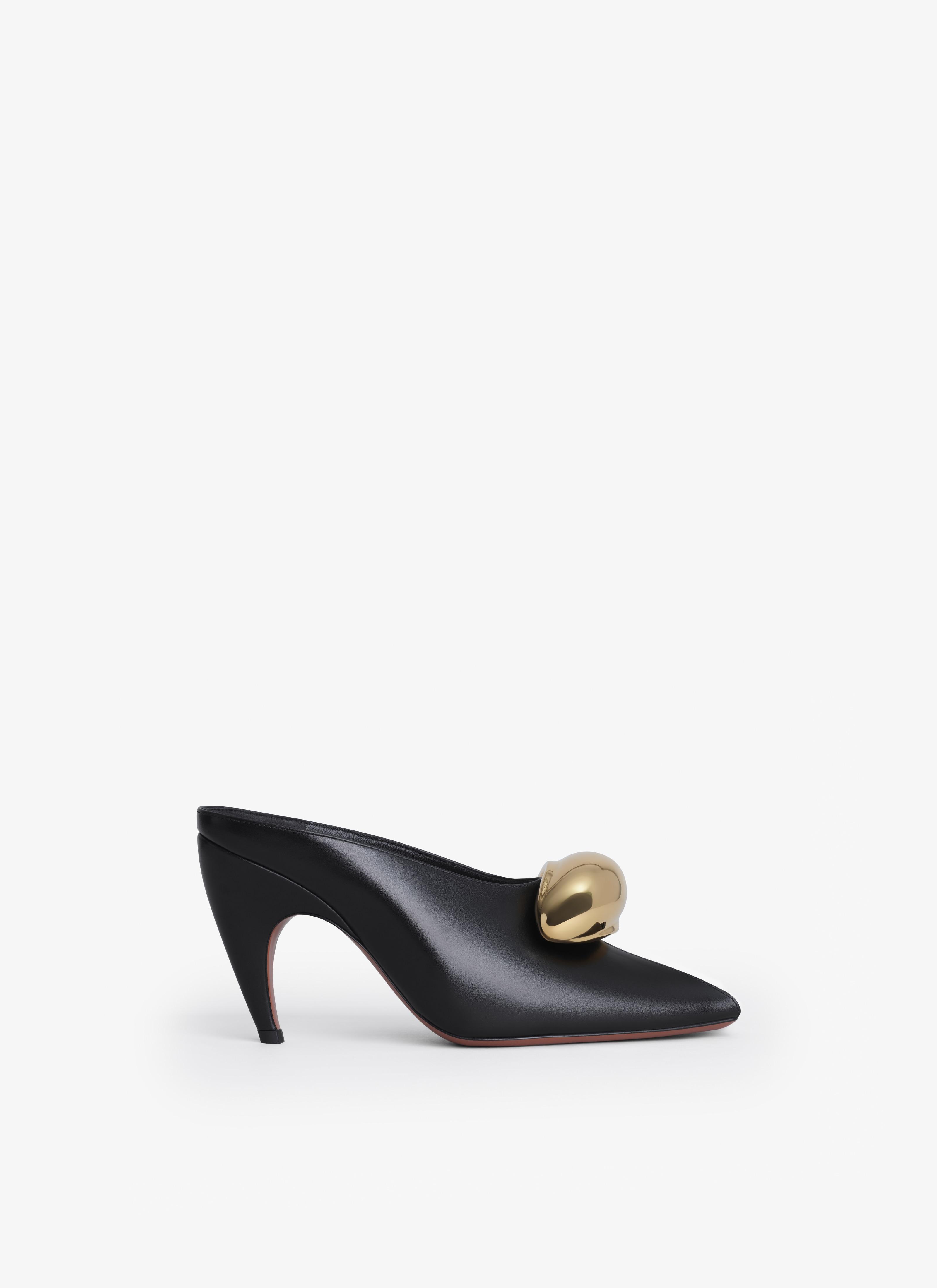 Black SPIKE JEWEL MULES IN CALFSKIN Product Image