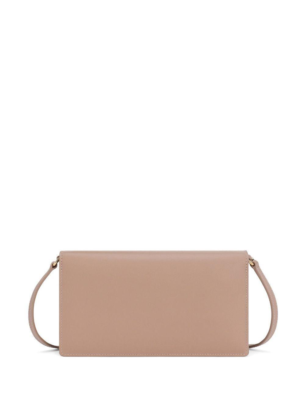 Dg-logo Leather Shoulder Bag In Neutrals Product Image