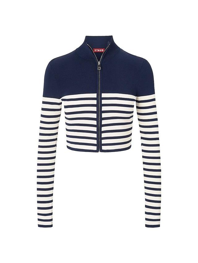 Womens Raft Striped Knit Zip-Up Sweater Product Image