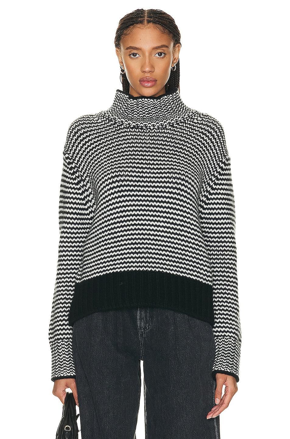 SABLYN Everett Cashmere Sweater in Black Stripe - Black. Size M (also in L). Product Image