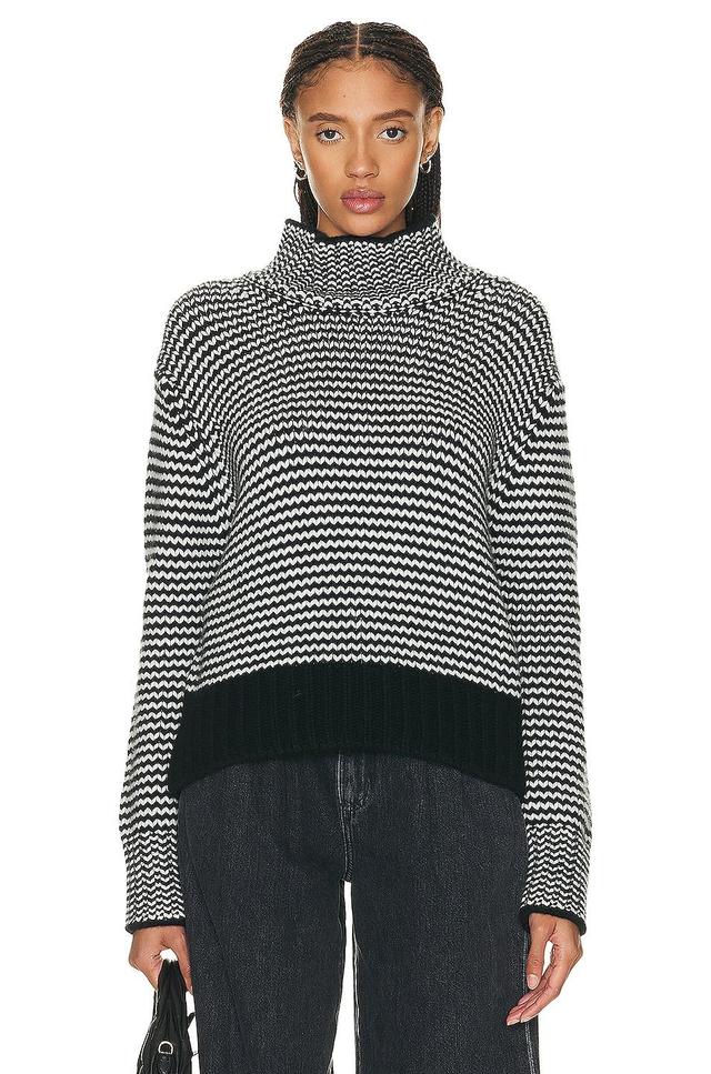 SABLYN Everett Cashmere Sweater in Black Stripe - Black. Size L (also in S). Product Image