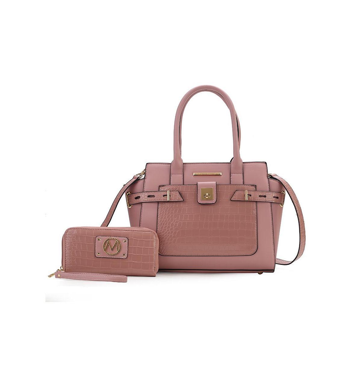 Mkf Collection Isla Crocodile Embossed Women s Satchel Bag with wallet by Mia K Product Image