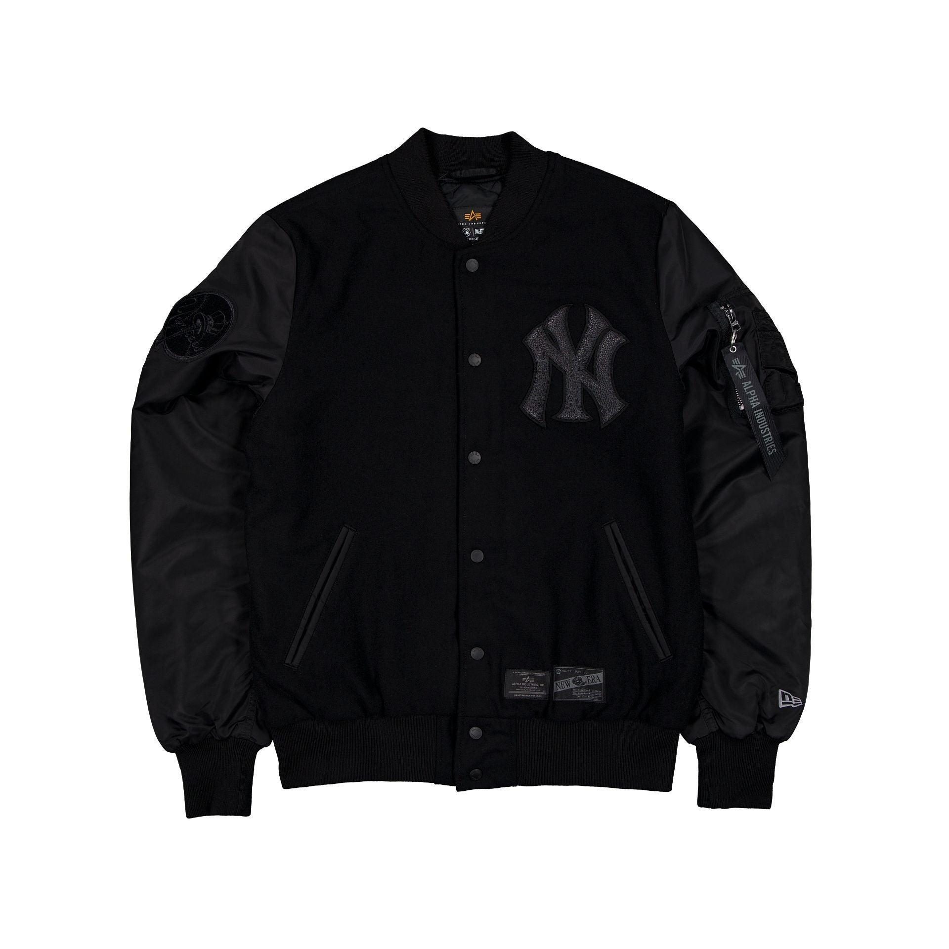 Alpha Industries x New York Yankees MA-1 Wool Varsity Jacket Black Male Product Image