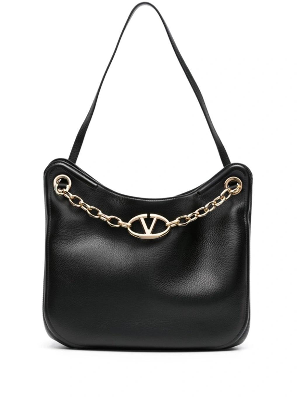 Vlogo Signature Chain-link Shoulder Bag In Black Product Image