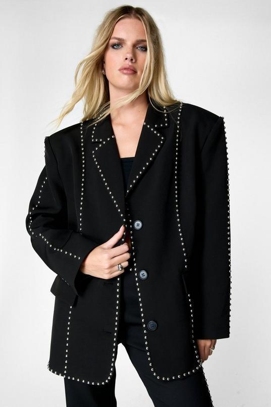 Premium Studded Oversized Blazer Product Image