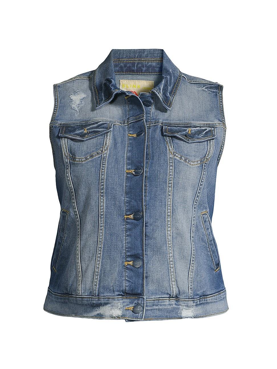 Womens Stretch Denim Vest product image