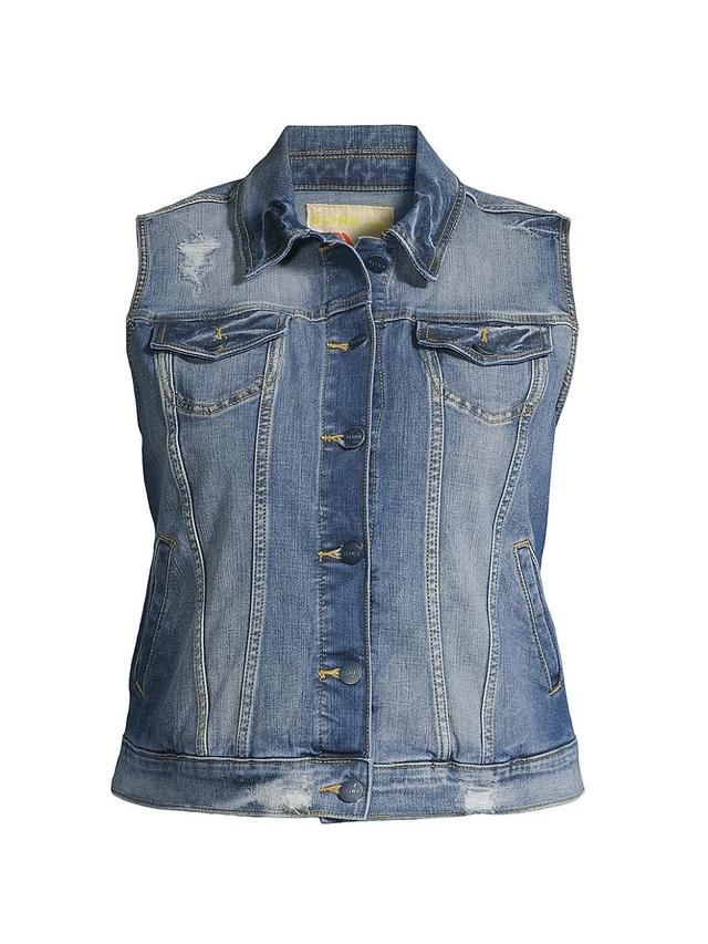 Womens Stretch Denim Vest Product Image