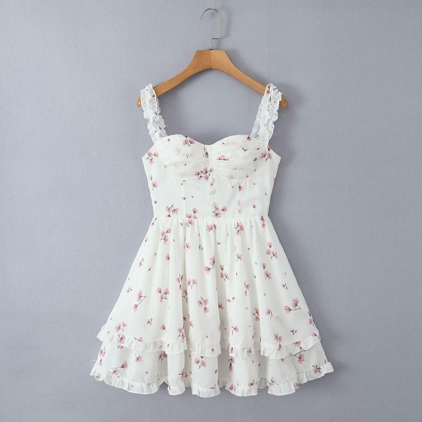 Sleeveless Sweetheart Neckline Floral Print A-Line Dress Product Image