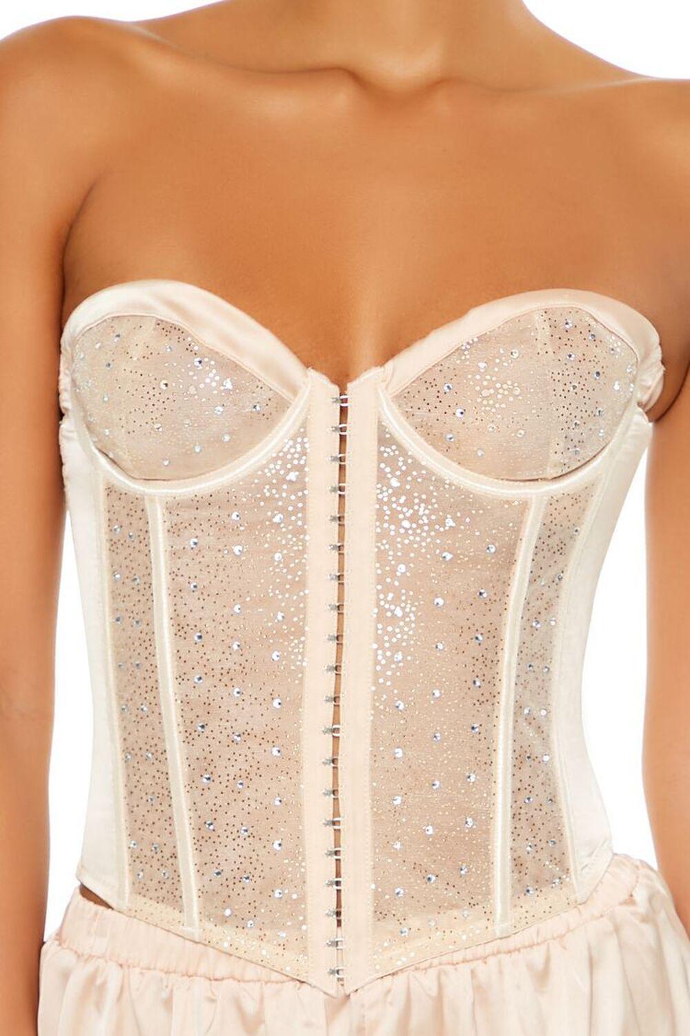 Rhinestone Lingerie Corset Tube Top | Forever 21 Product Image