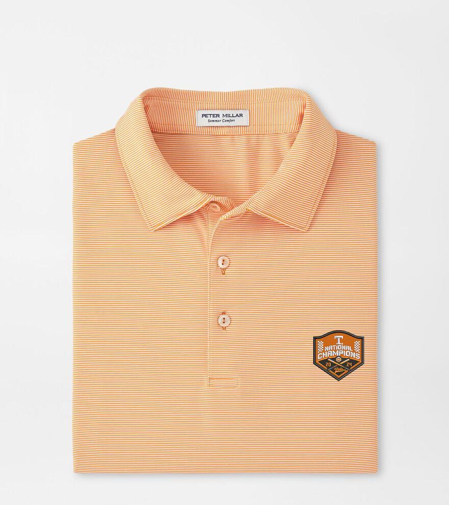 Peter Millar Mens Tennessee Jubilee Stripe Performance Polo | Color: Orange | Size: 3XL Product Image