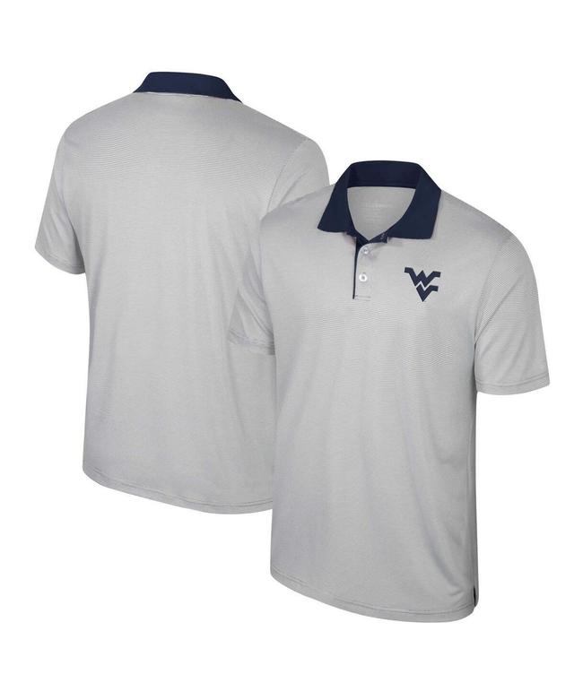 Mens Colosseum Gray West Virginia Mountaineers Big & Tall Tuck Striped Polo Product Image