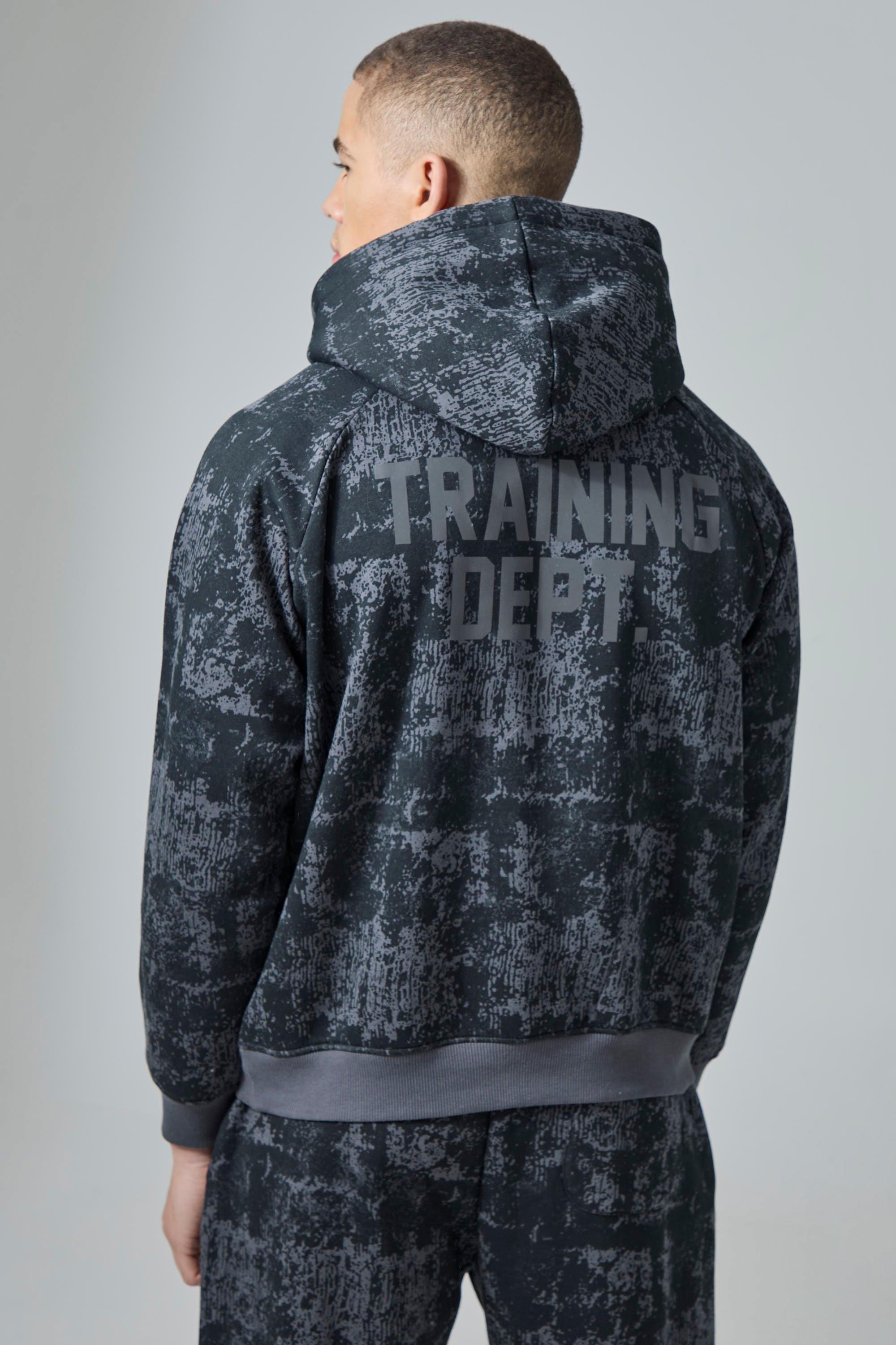 Active Training Dept Camo Boxy Hoodie | boohooMAN USA Product Image