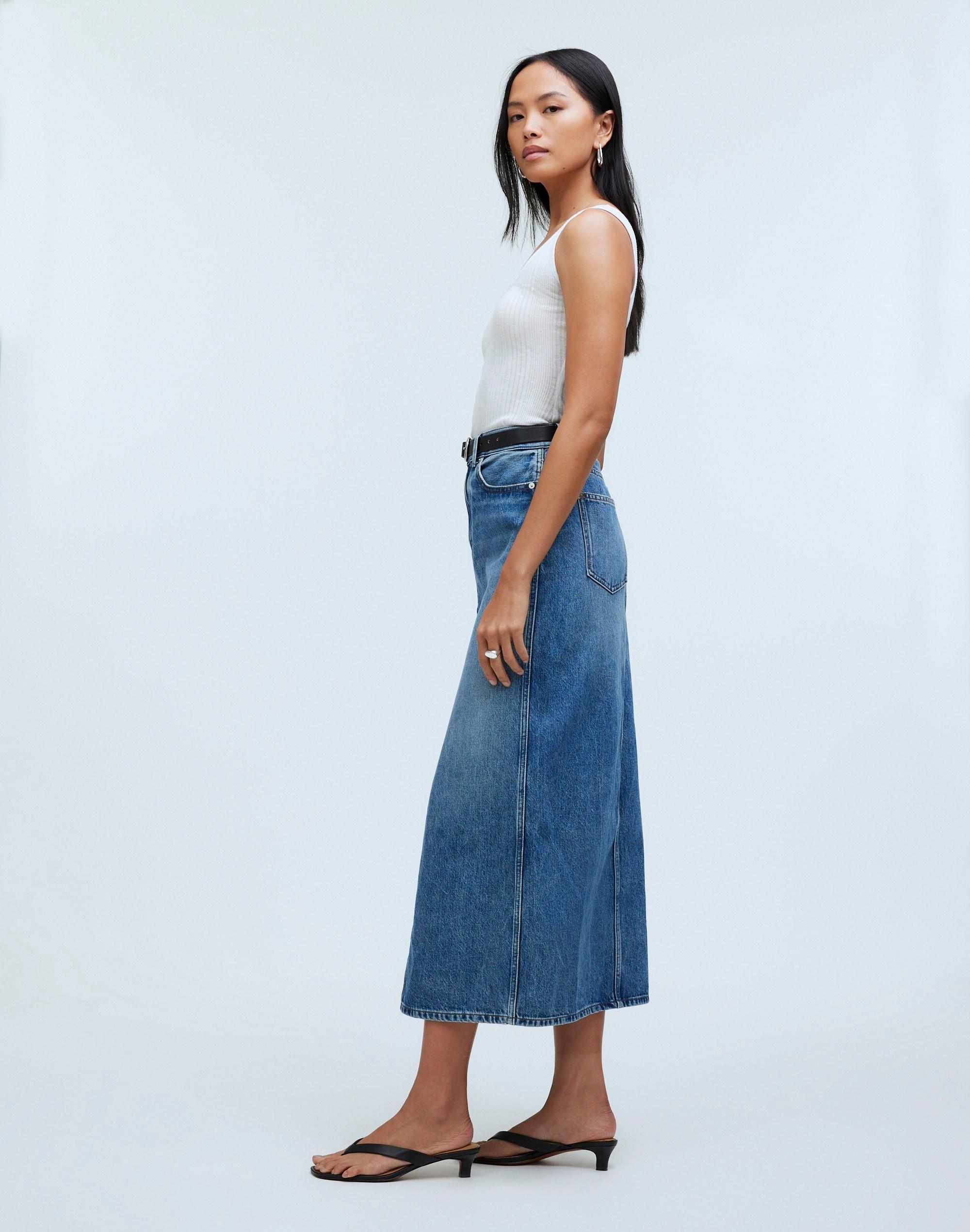 The Rilee Denim Midi Skirt in Enmore Wash product image