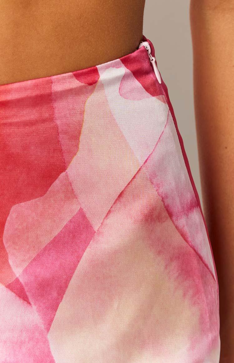 Jessie Pink Print Mini Skirt Product Image