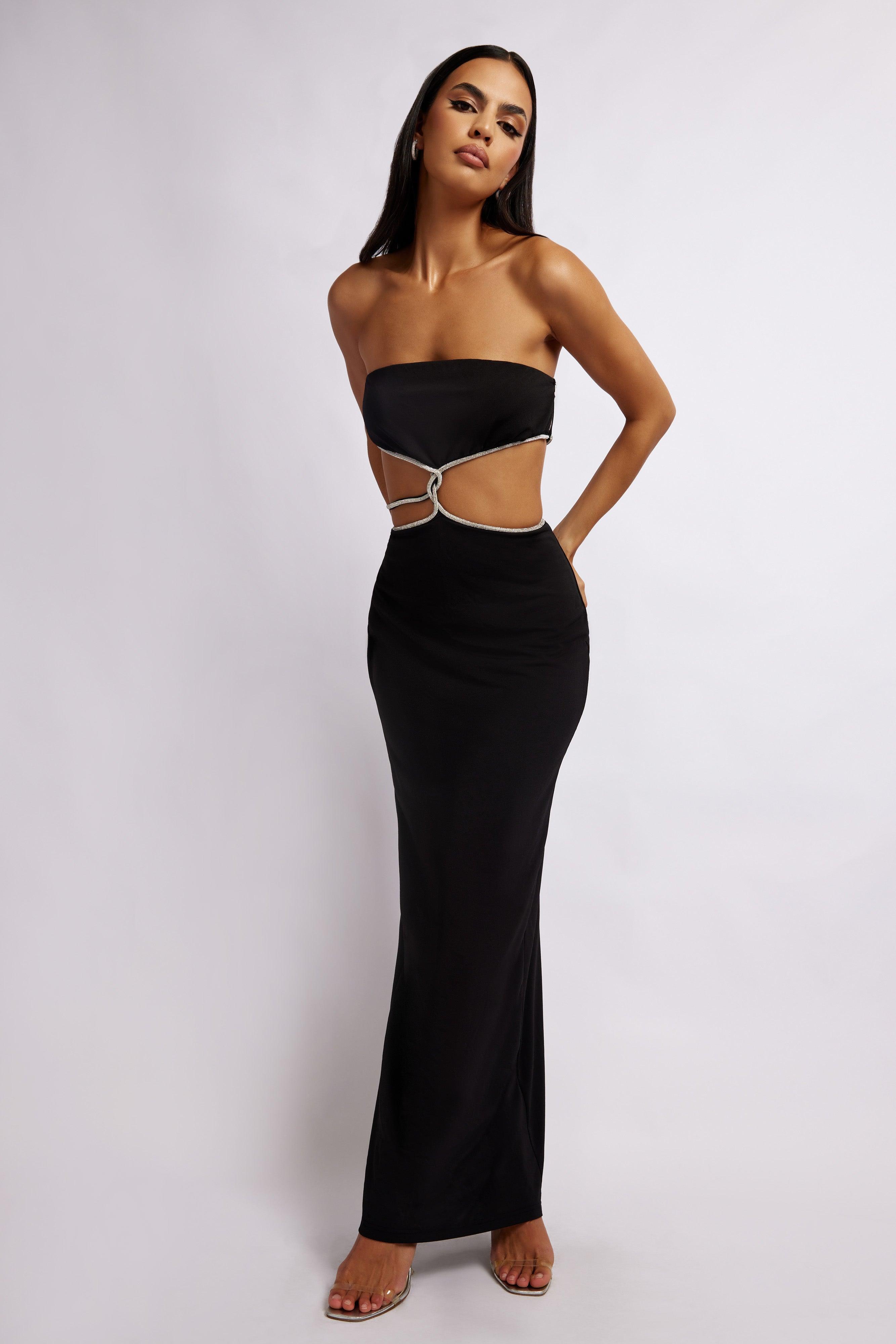 Billie Strapless Maxi Dress - Black Product Image