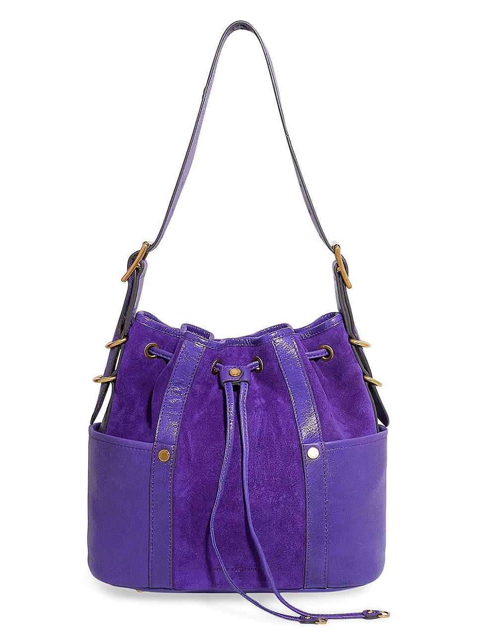 Womens About Town Leather Drawstring Bucket Bag Product Image