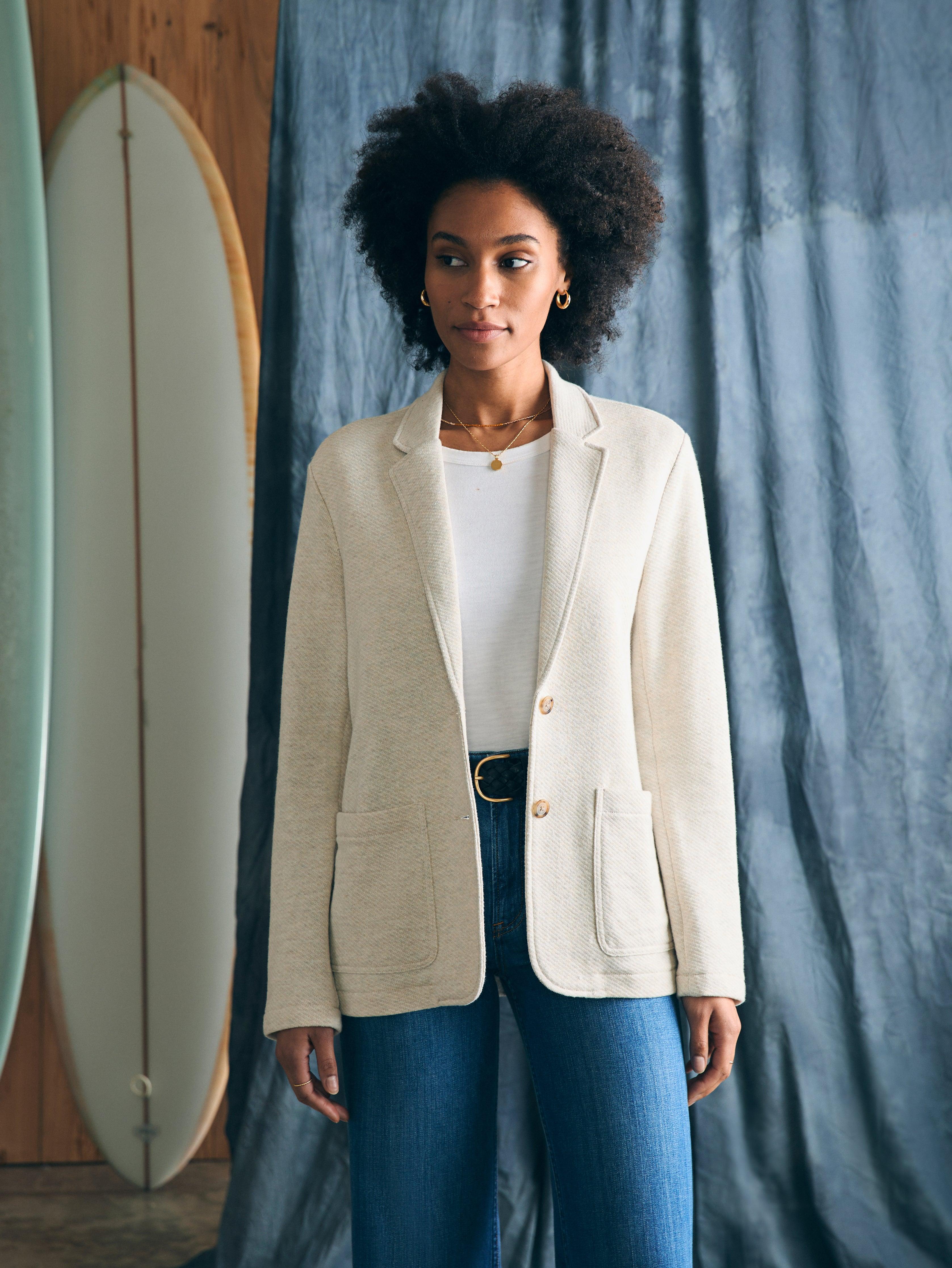 Inlet Knit Blazer - Light Oatmeal Melange Product Image