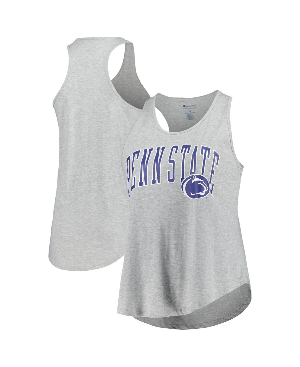 Womens Profile Heather Gray Penn State Nittany Lions Arch Logo Racerback Scoop Neck Tank Top Product Image