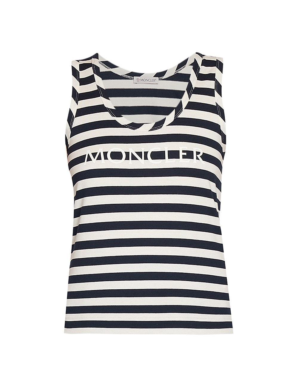 Moncler Stripe Logo Cotton Rib Tank Top Product Image