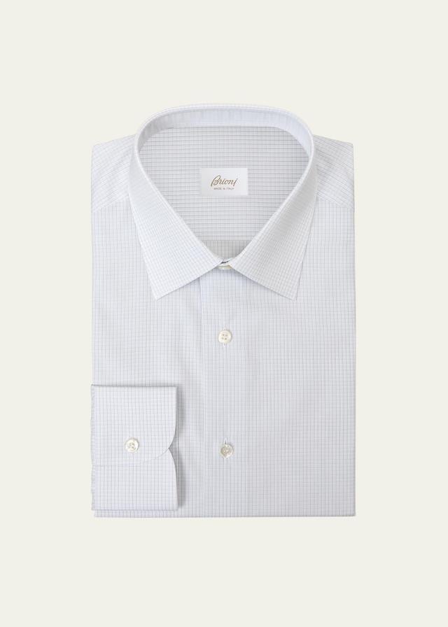 Mens Cotton Graph Check Dress Shirt Product Image