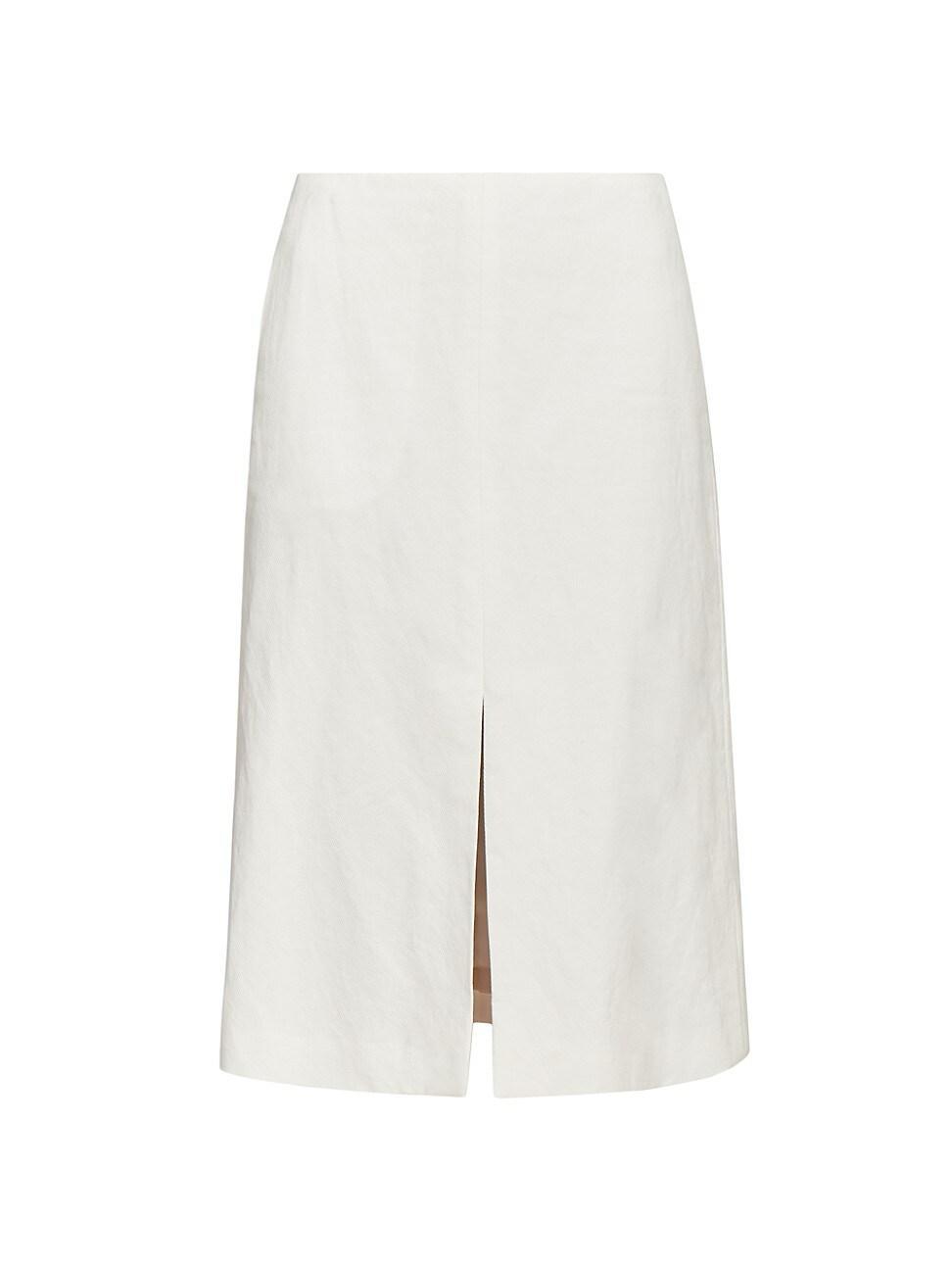 Womens Linen-Cotton Midi-Skirt product image