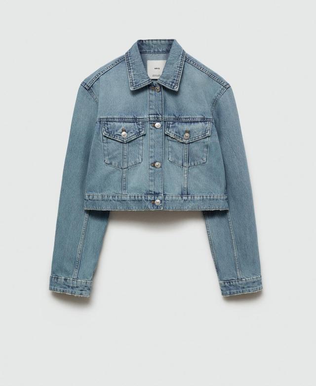 Mango Womens Pocketed Denim Jacket Product Image