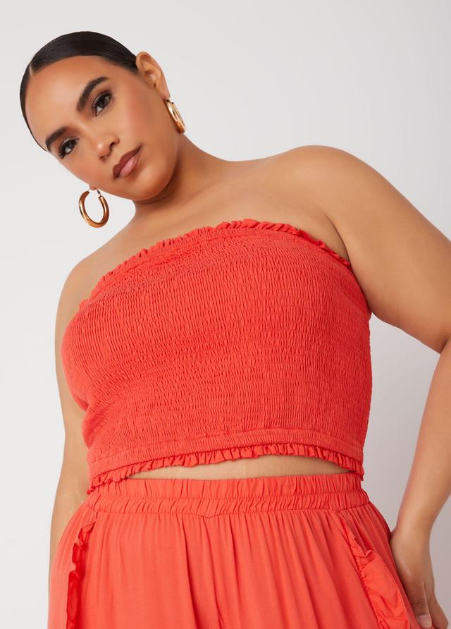 Plus Size Shirred Tube Top Ashley Stewart Product Image