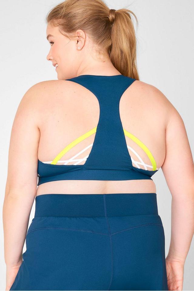 Fabletics Kessler Medium Impact Sports Bra Womens blue plus Size 4X Product Image