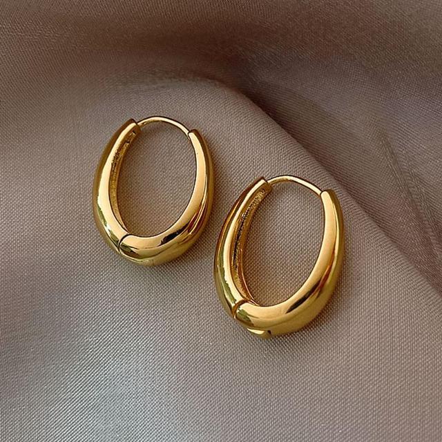 Polished Alloy Hoop Earring Product Image