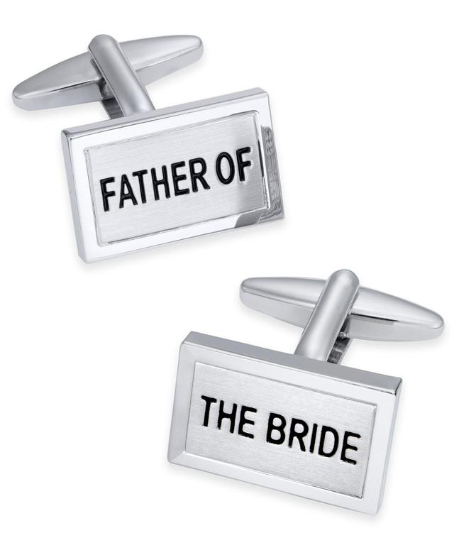 Sutton by Rhona Sutton Mens Silver-Tone Father of the Bride Cuff Links - Silver Product Image