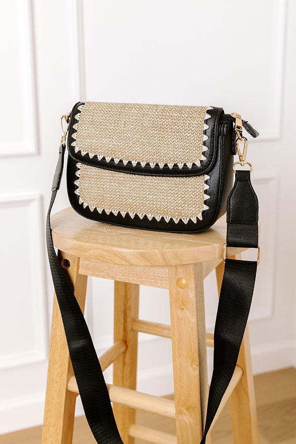 Vacay Ready Woven Crossbody in Black Product Image