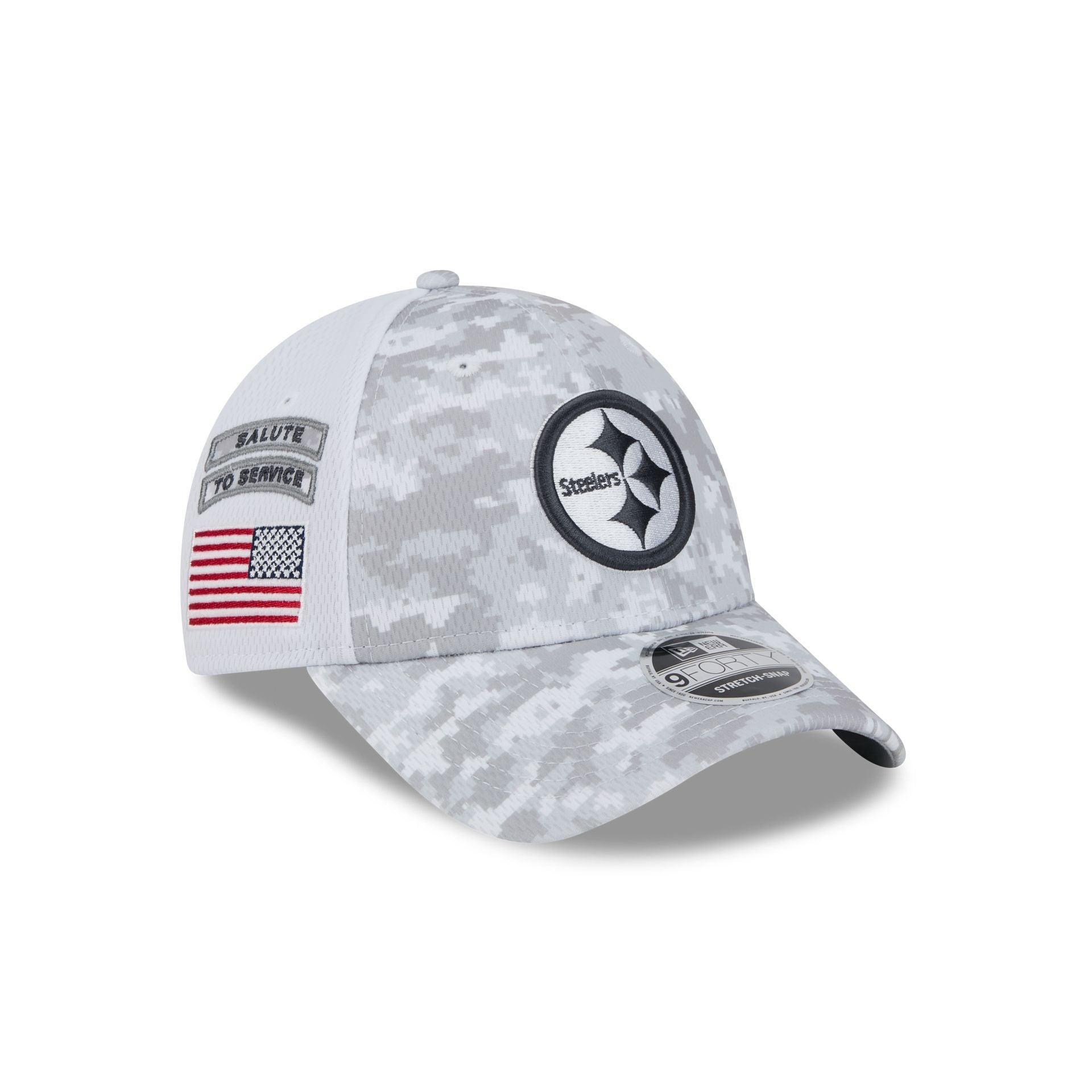 Pittsburgh Steelers 2024 Salute to Service 9FORTY Stretch-Snap Hat Male Product Image