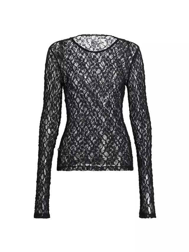 Mesh Lace Long-Sleeve Top Product Image