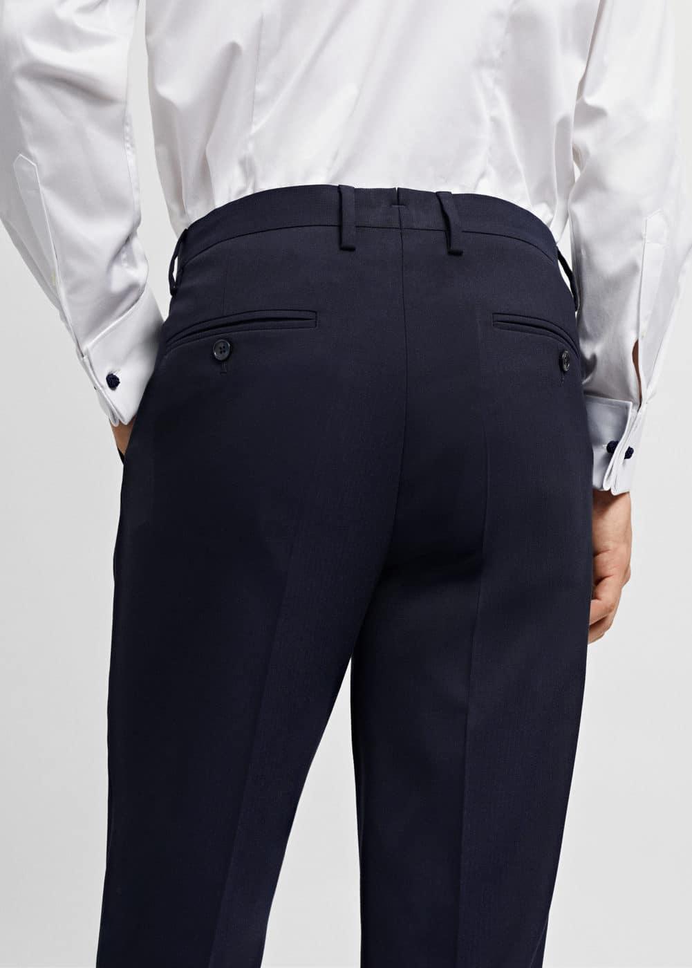 MANGO MAN - Stretch fabric slim-fit suit pants navyMen Product Image