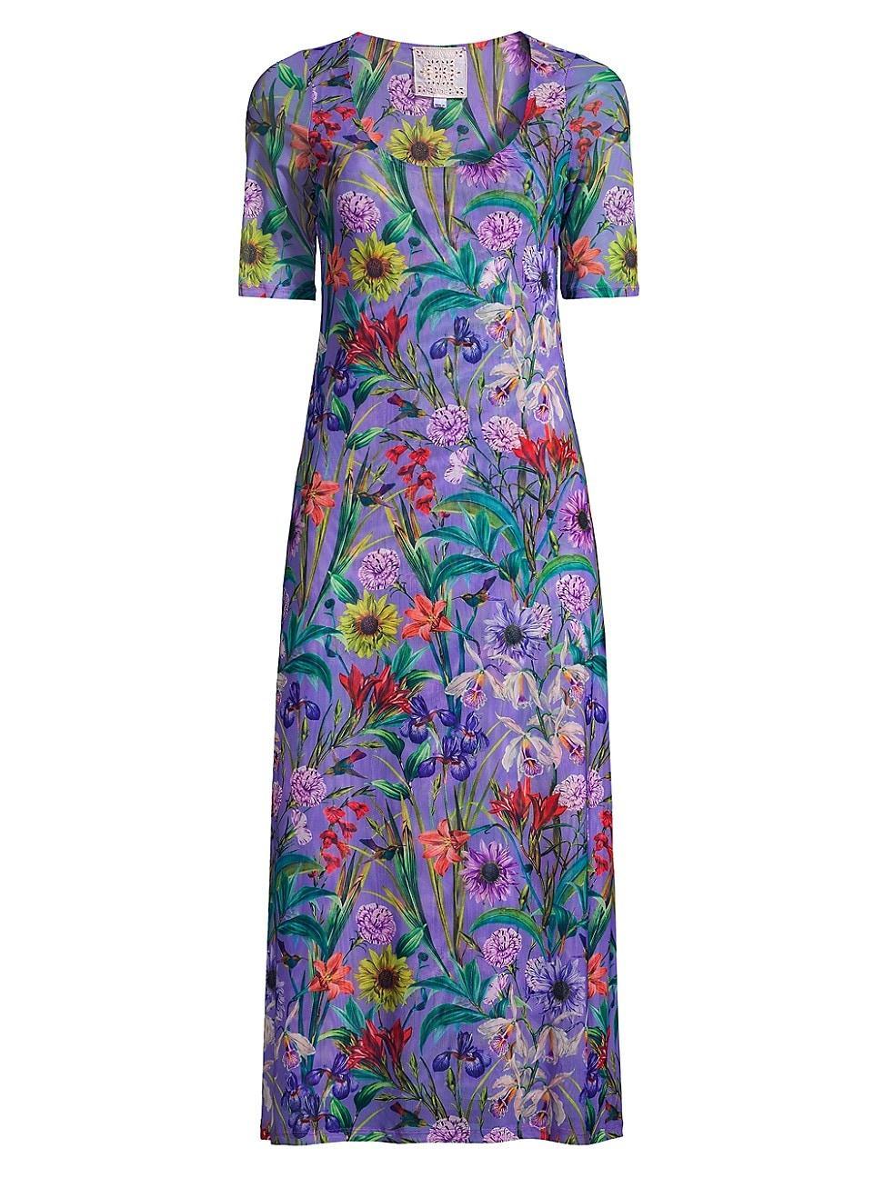 Womens Daphne Floral Mesh Midi-Dress Product Image