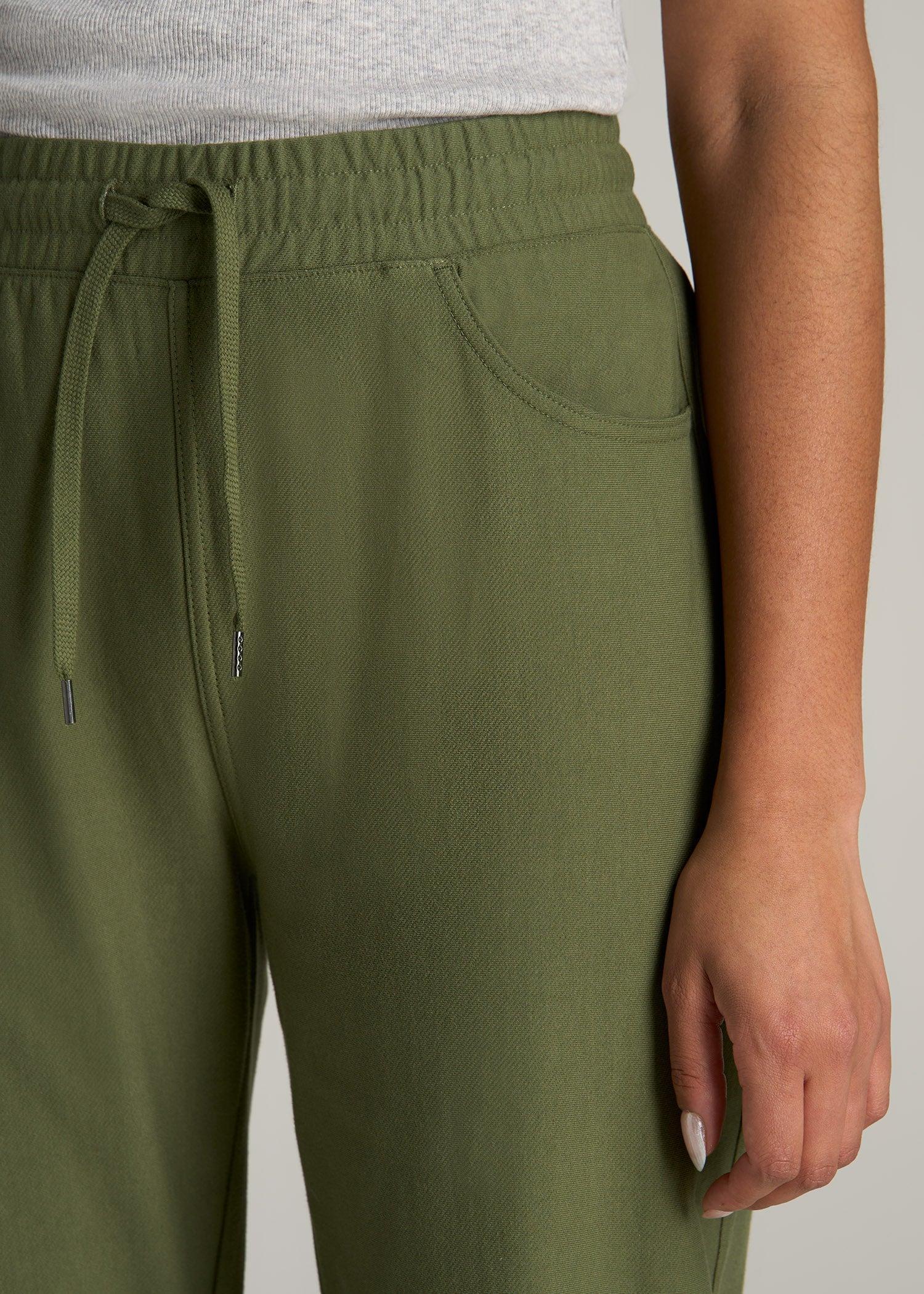 Pull-On Straight Leg Knit Pants for Tall Women in Bright Olive Product Image