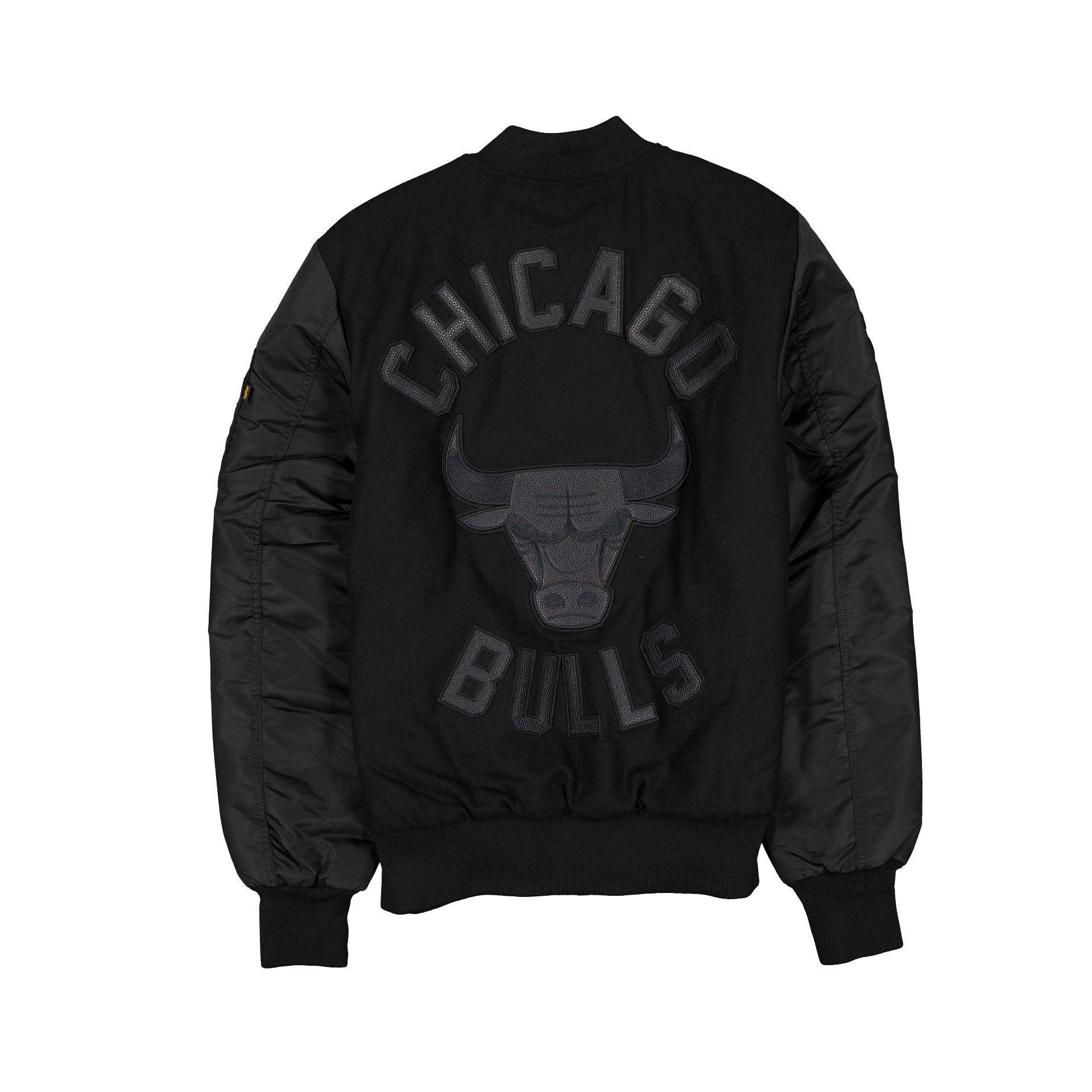 Alpha Industries x Chicago Bulls MA-1 Wool Varsity Jacket Black Male Product Image