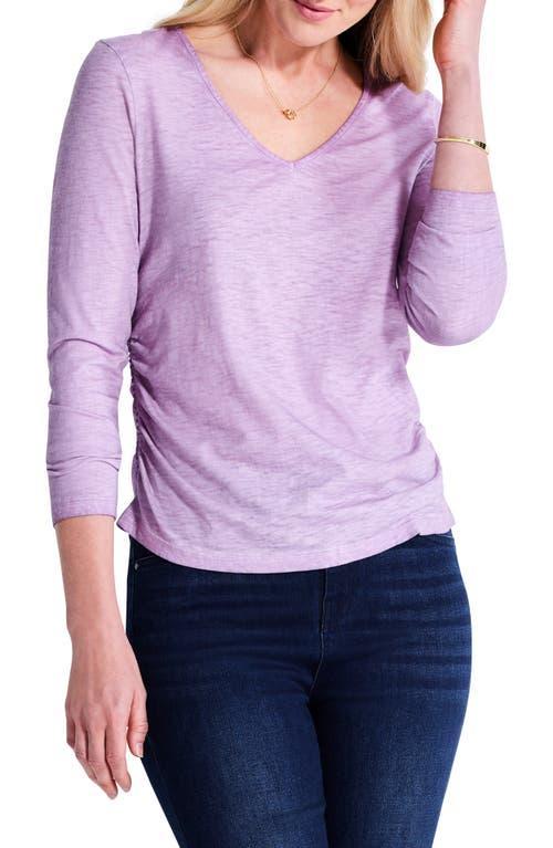 NZT by NIC+ZOE Ruched Long Sleeve Cotton Top product image