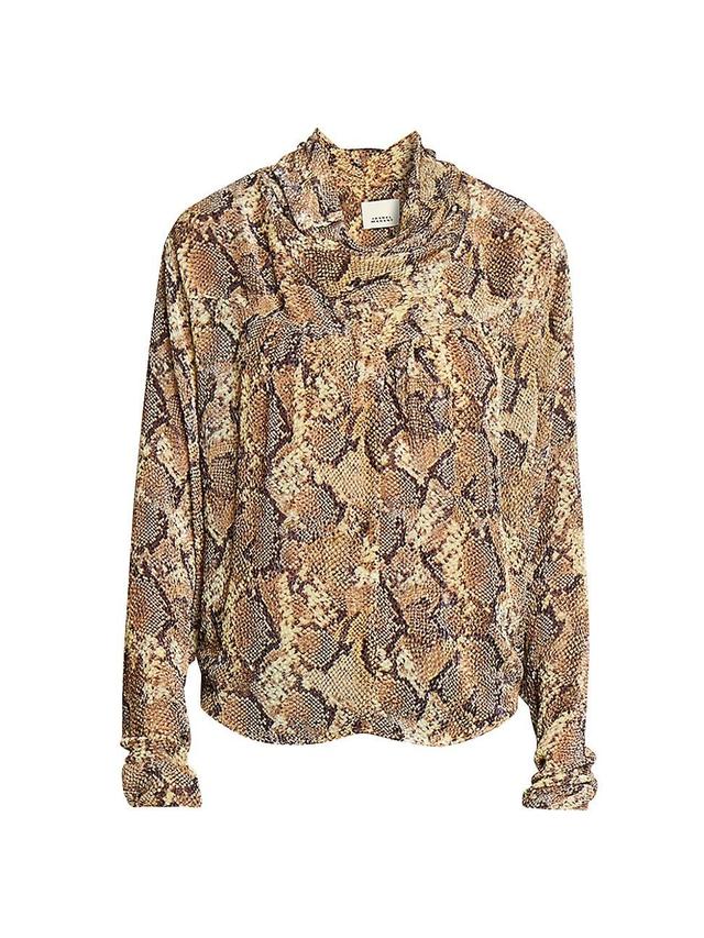 Womens Cherley Snake Silk-Blend Top Product Image