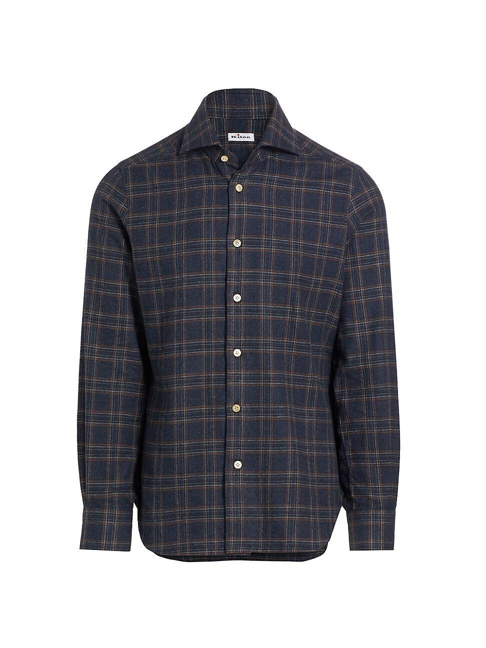 Mens Plaid Cotton Button-Front Shirt Product Image