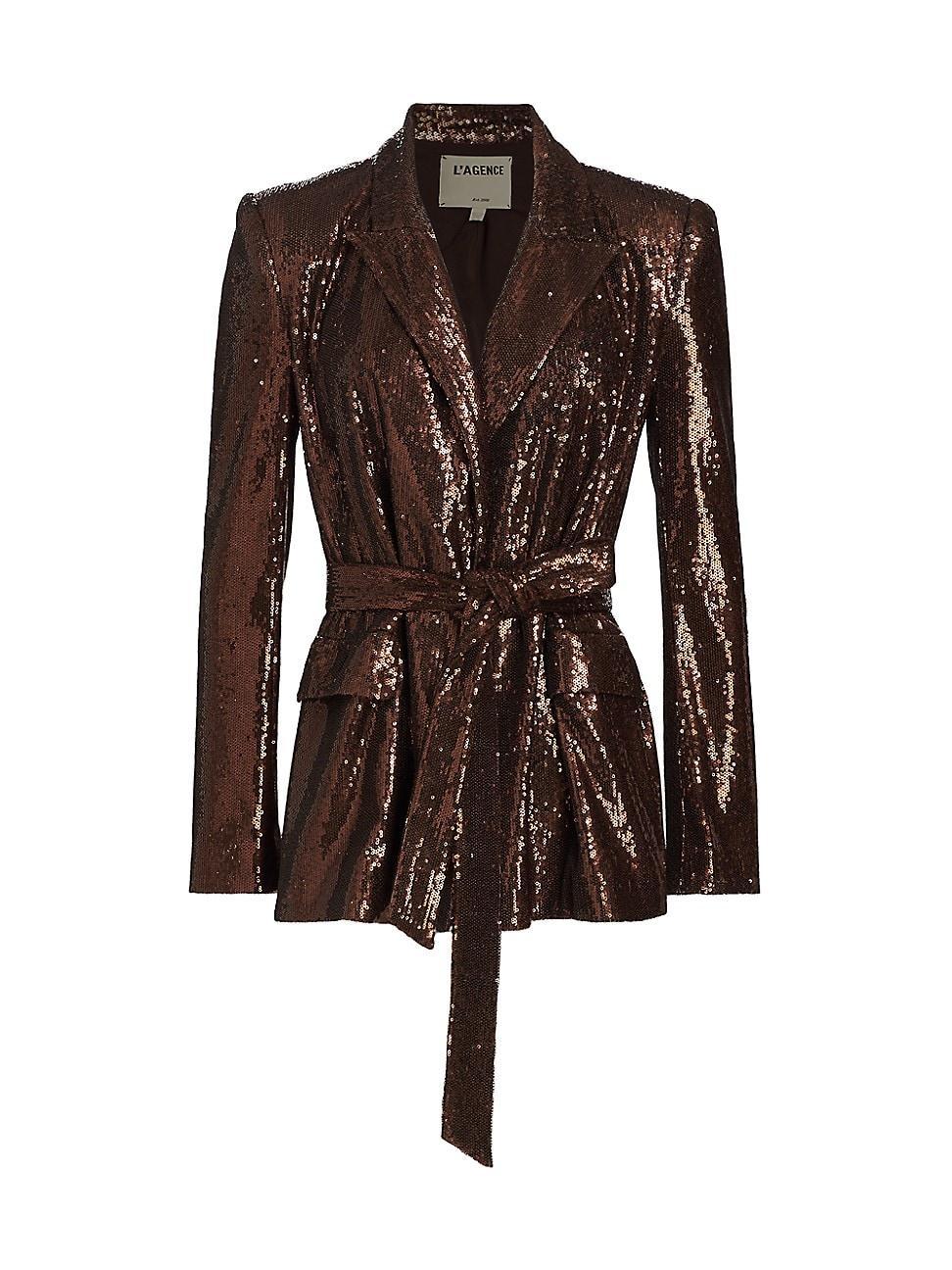 LAGENCE Jordana Sequin Wrap Jacket Product Image