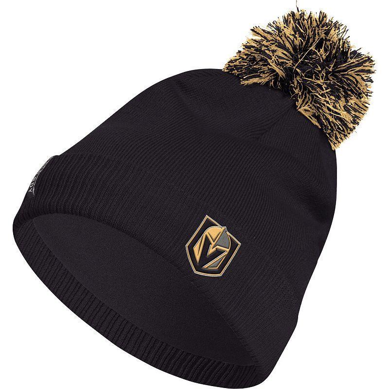 Mens adidas Black Vegas Golden Knights COLD.RDY Cuffed Knit Hat with Pom Product Image