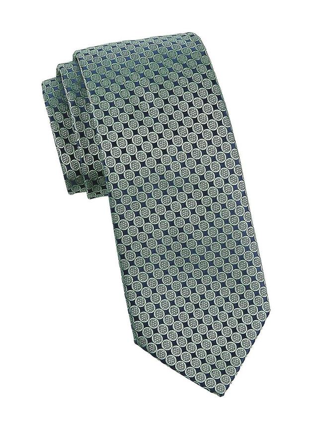 Mens Round Geometric Woven Silk Tie Product Image