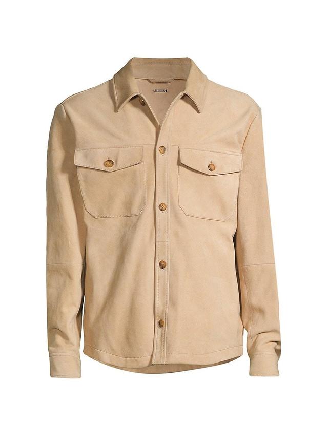 Mens Suede Shirt Jacket Product Image