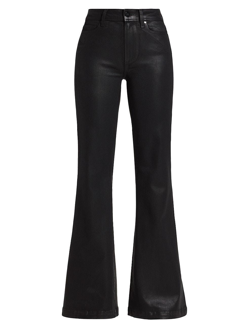 Womens Genevieve High-Rise Coated Stretch Flare Jeans Product Image