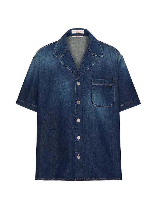 Mens Denim Chambray Bowling Shirt Product Image