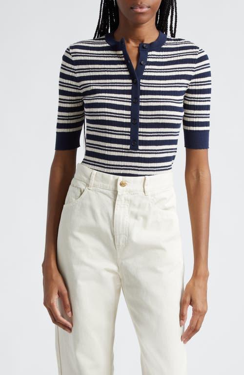 A. L.C. Fisher Stripe Rib Cotton Blend Top Product Image