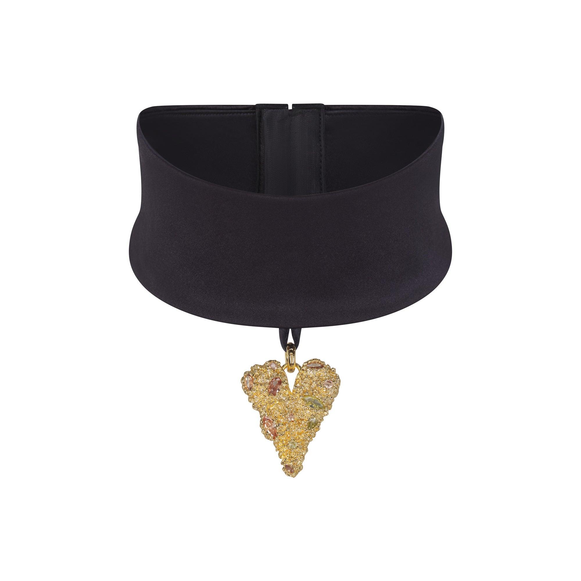 STRETCH SATIN PENDANT UNLINED SCOOP BRA | ONYX Product Image