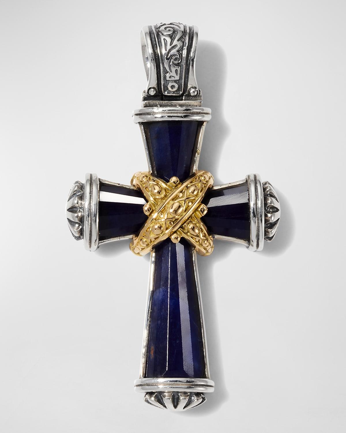 Mens Sodalite Cross Pendant Product Image