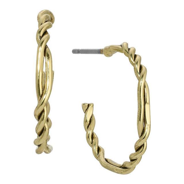 1928 Gold Tone Twisty C-Hoop Earrings, Womens, Yellow Product Image